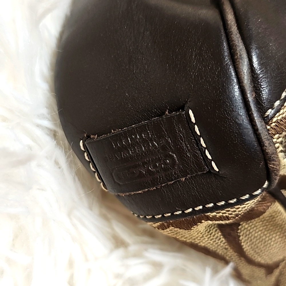 Coach Bags Signature Jacquard Canvas Leather Demi Shoulder Hand Bag - Picture 7 of 16